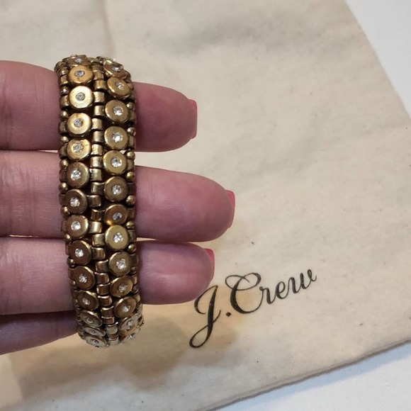J. Crew brushed gold tone jeweled stretch bracelet - Picture 7 of 12